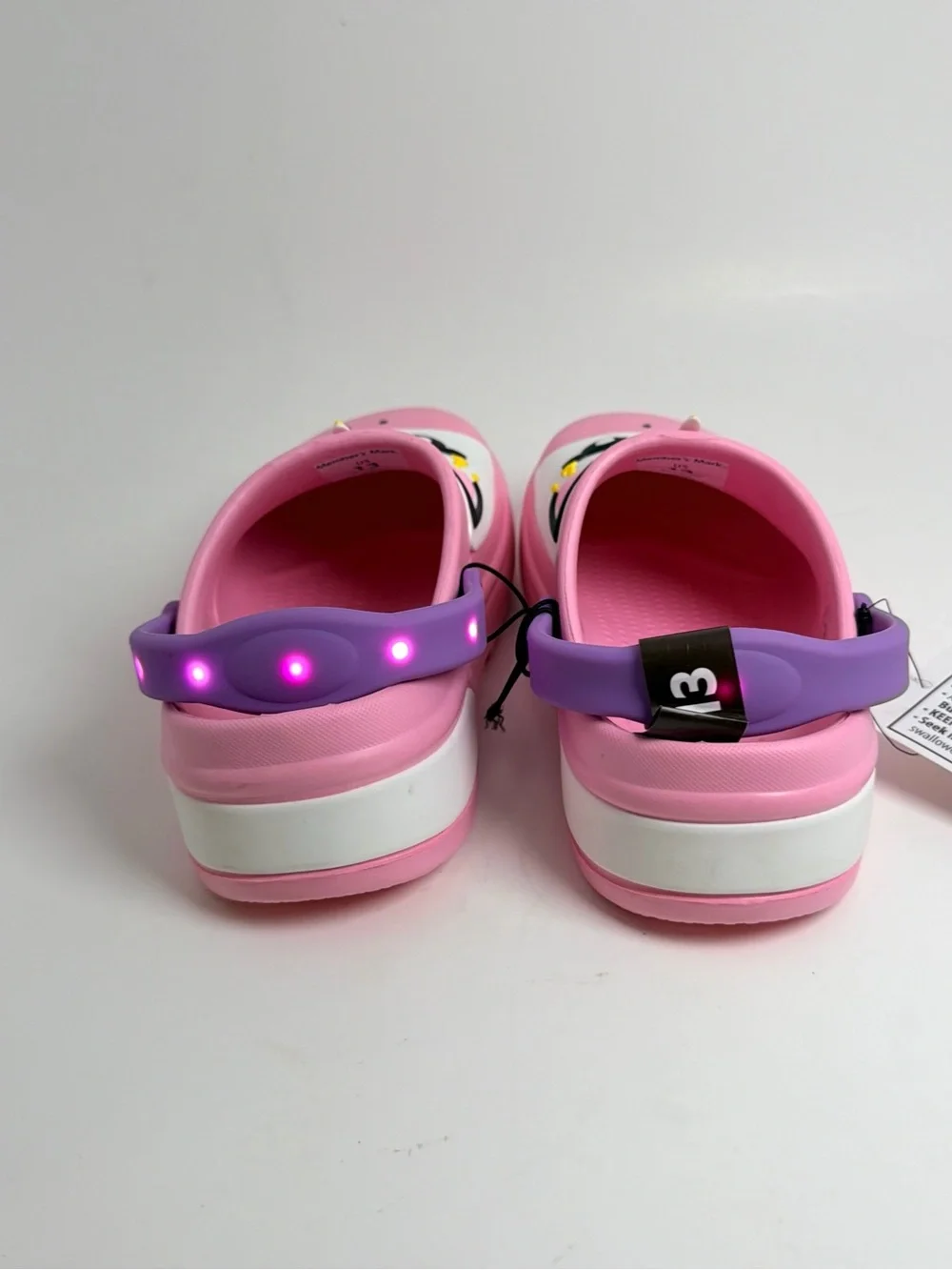 Kids' Pink Unicorn Slip-On Clog Sandals with Purple Heel Strap